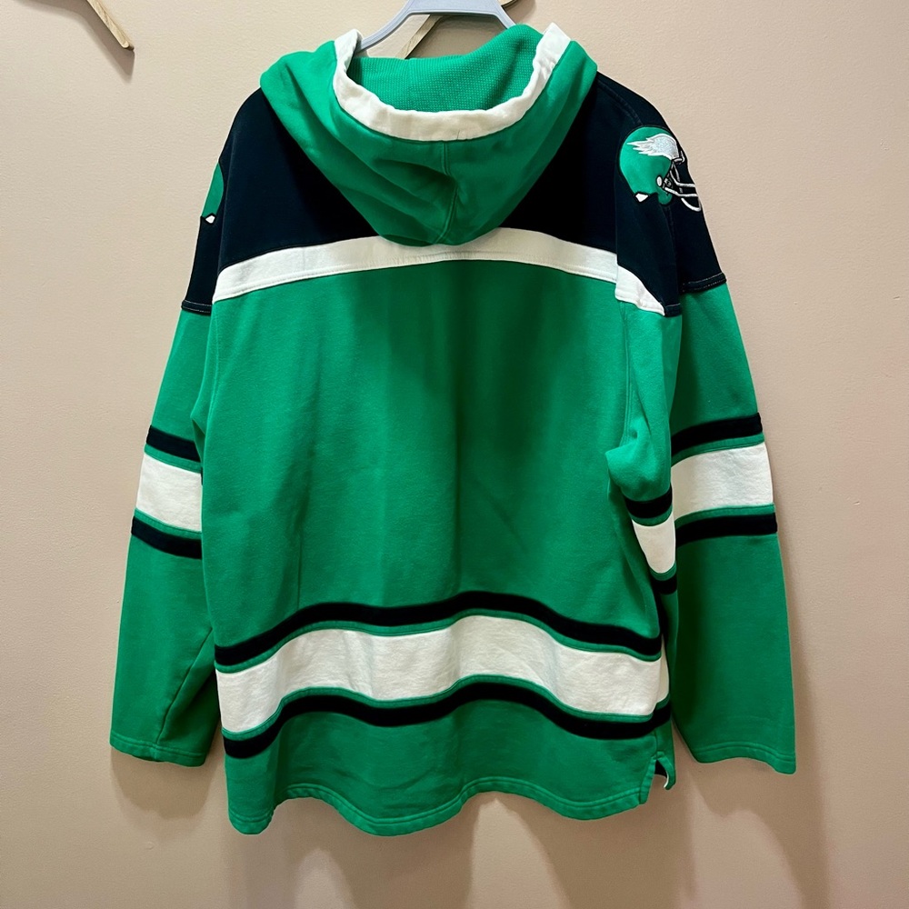 ‘47 Kelly Green Philadelphia Eagles Throwback Superior Lacer Hoodie Size XXL - Picture 5 of 11